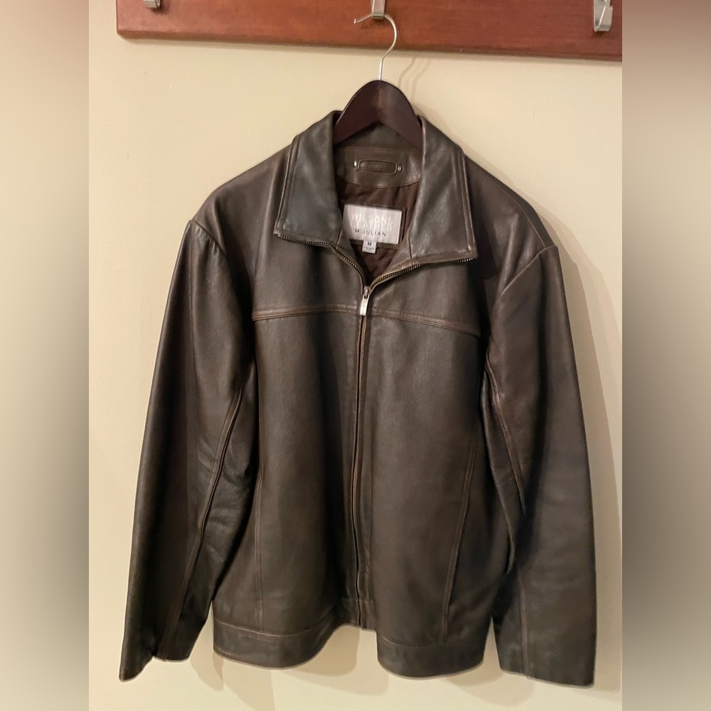 Wilson mens brown leather jacket